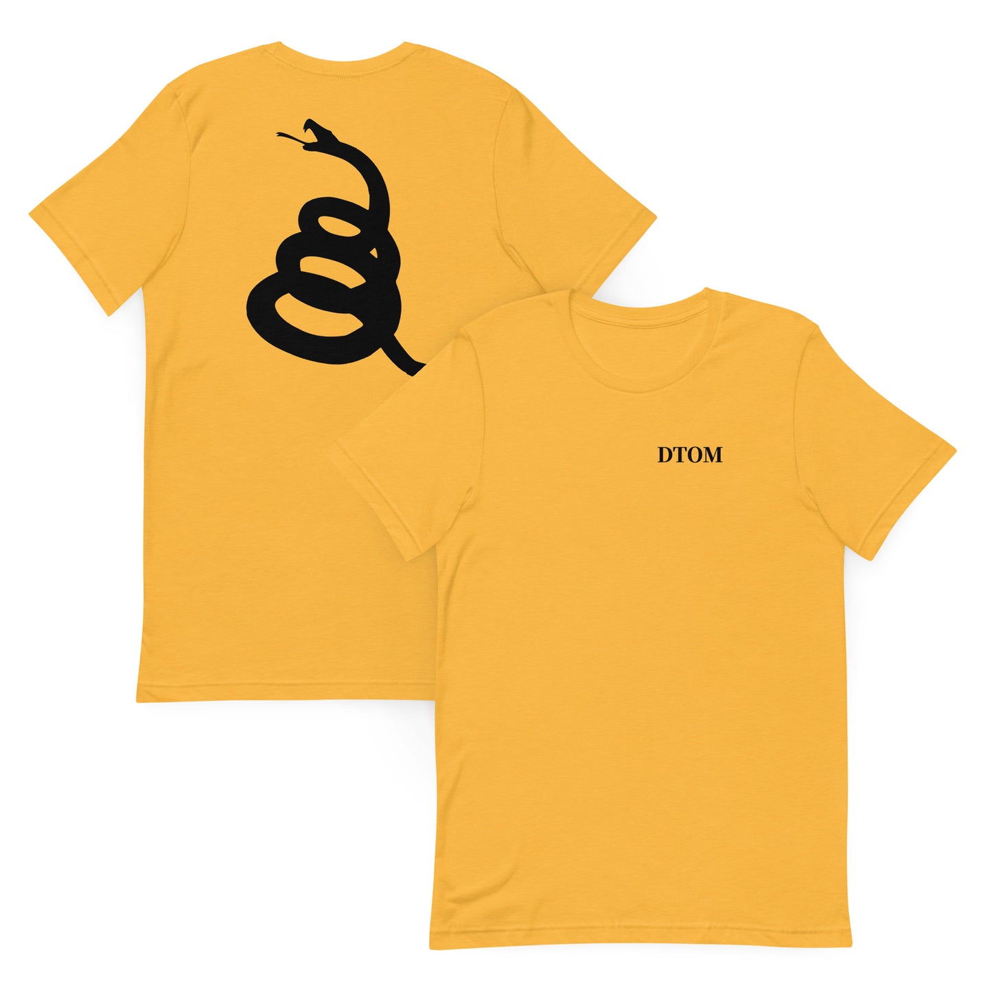 T-shirt imprimé arrière Gadsden flag et avant DTOM (Don't Tread on Me)