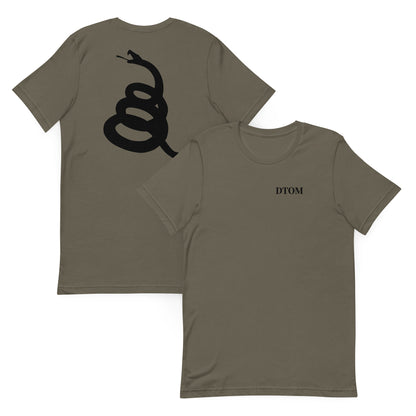 T-shirt imprimé arrière Gadsden flag et avant DTOM (Don't Tread on Me)