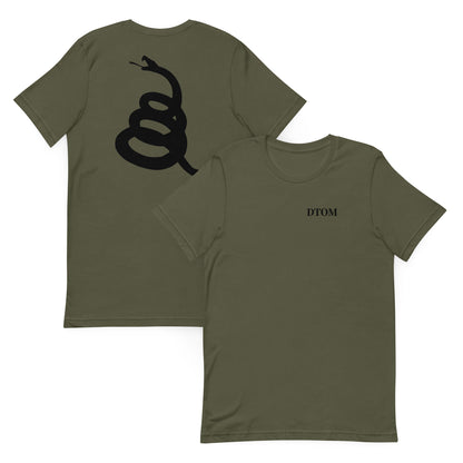 T-shirt imprimé arrière Gadsden flag et avant DTOM (Don't Tread on Me)