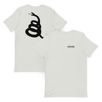T-shirt imprimé arrière Gadsden flag et avant DTOM (Don't Tread on Me)