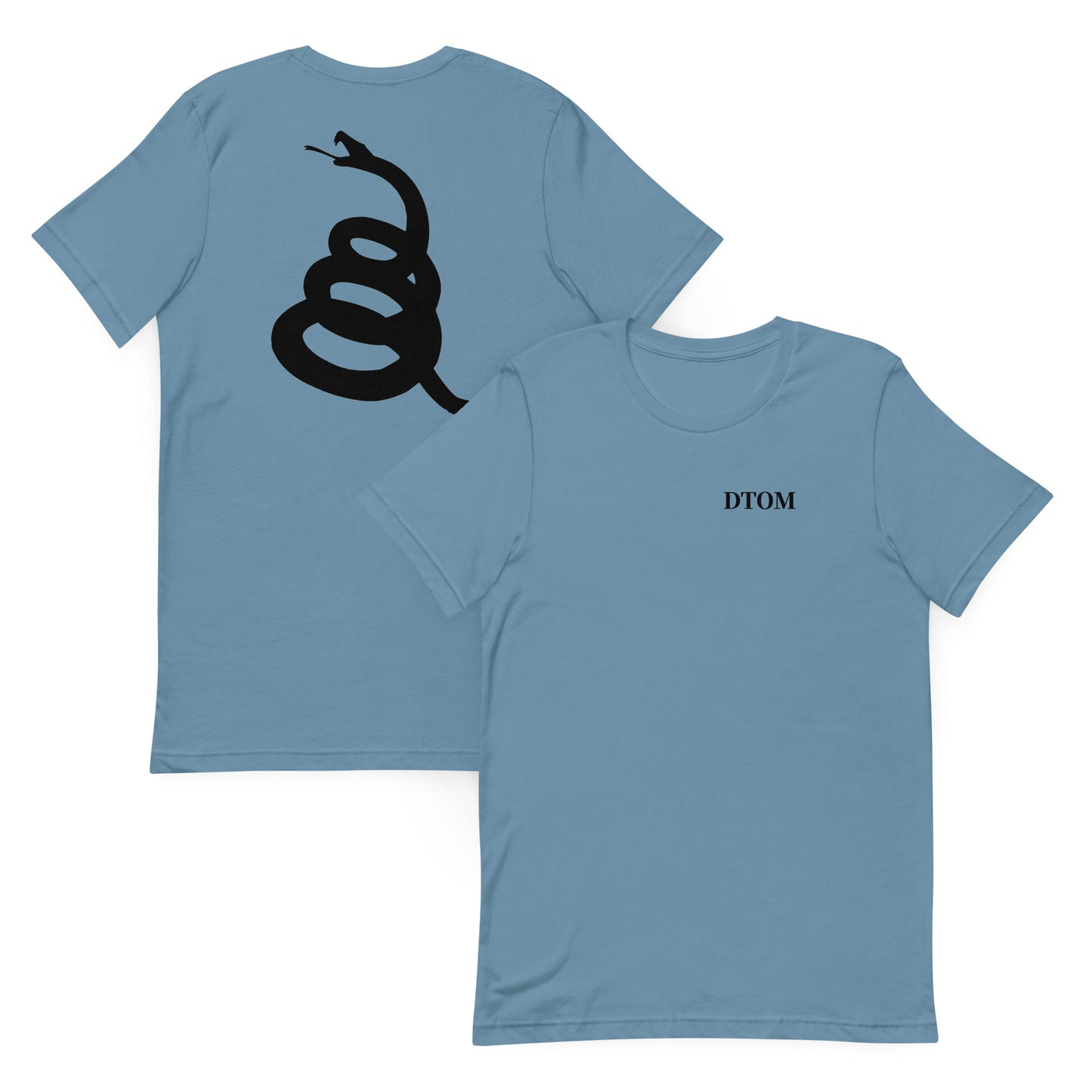 T-shirt imprimé arrière Gadsden flag et avant DTOM (Don't Tread on Me)